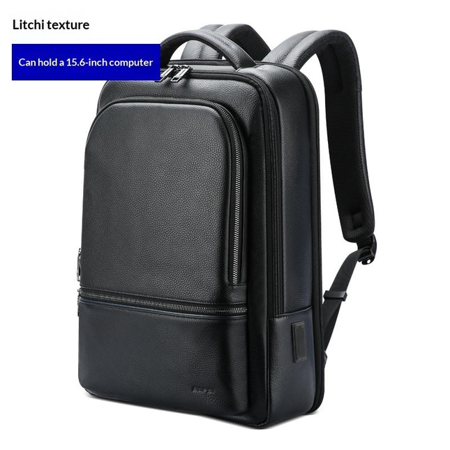 Men's Genuine Leather Business Commuter Backpack