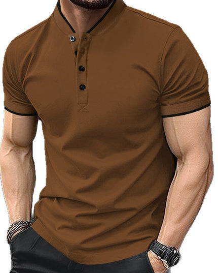 Men's Striped Casual Short-Sleeve Top – 16 Colors, S–2XL