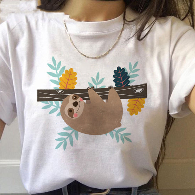 Women's Sloth Kawaii Graphic T-Shirt – 10 Cute Styles, Sizes S–3XL