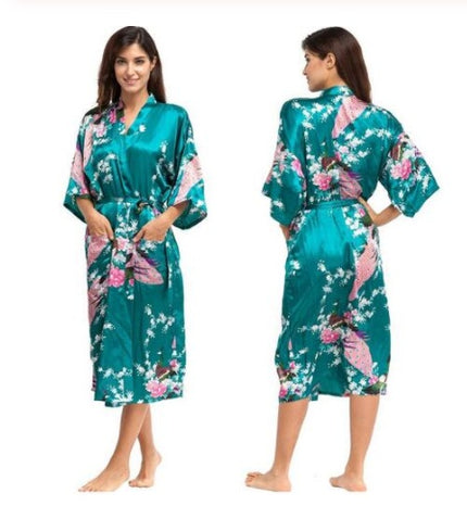 Silk Satin Floral Robe