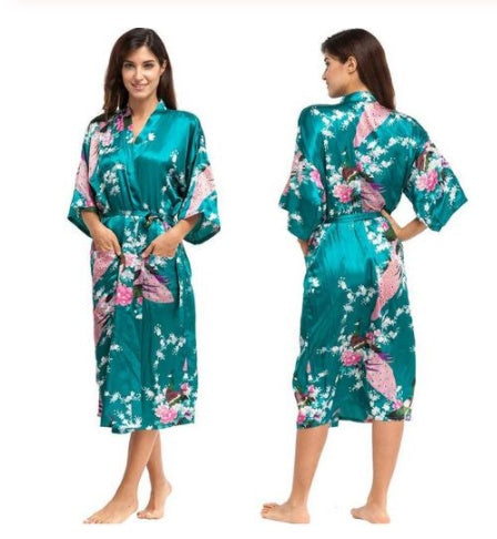 Silk Satin Floral Robe
