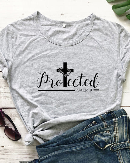 Women's Christian Inspirational Printed T-Shirt – Cotton, 14 Colors, Sizes S–3XL