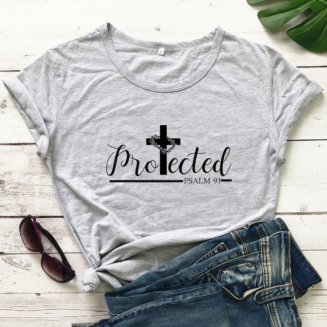 Women's Christian Inspirational Printed T-Shirt – Cotton, 14 Colors, Sizes S–3XL