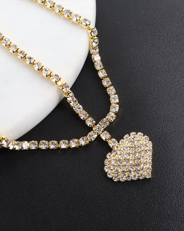 Multi-Layer Rhinestone Love Heart Waist & Leg Chain – Body Jewelry | Gold & Silver | Women