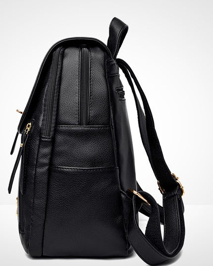 Women's Multi-Function Leather Backpack – Anti-Theft, Waterproof, 20–35L