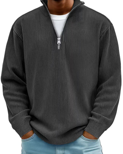 Men's Quarter Zip Stand Collar Sweatshirt – Warm Casual Pullover | 10 Colors | S–5XL