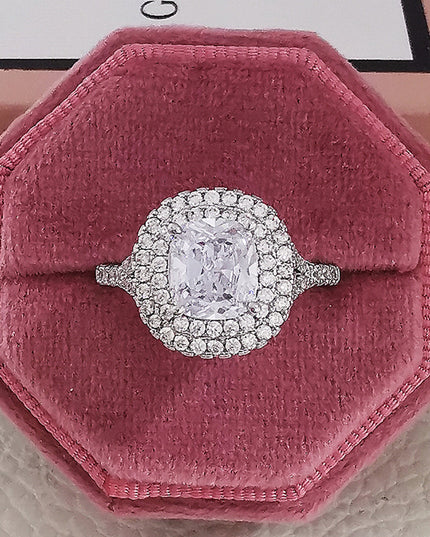 Cubic Zirconia Geometric Ring Collection