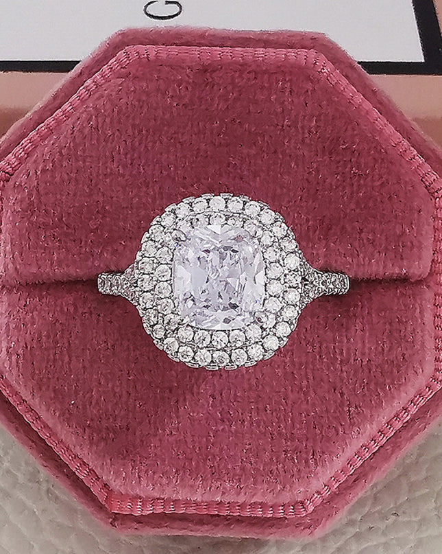Cubic Zirconia Geometric Ring Collection