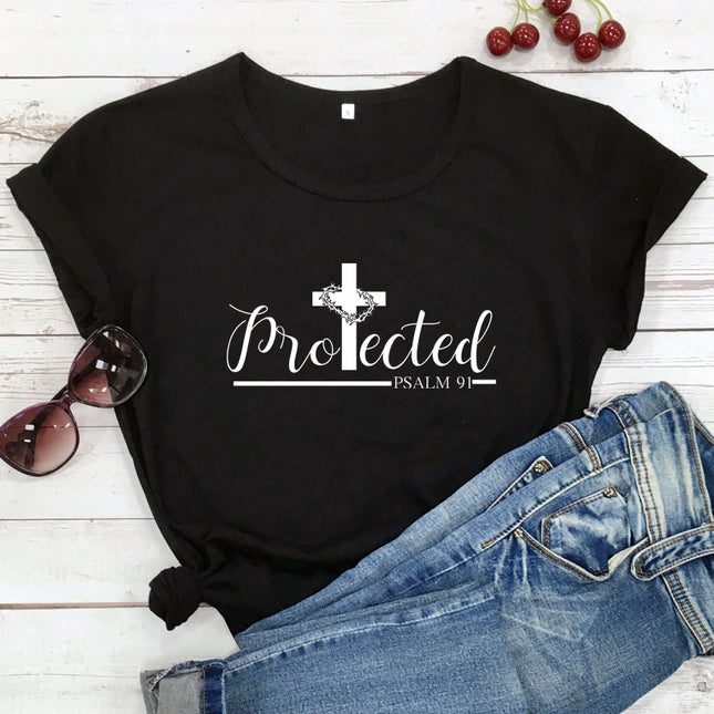 Women's Christian Inspirational Printed T-Shirt – Cotton, 14 Colors, Sizes S–3XL