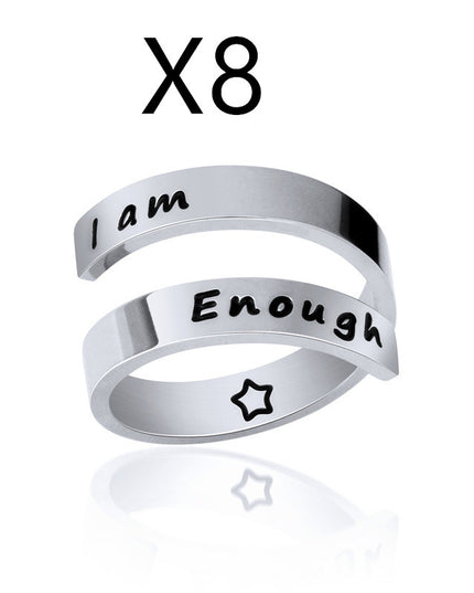 Titanium Steel Open Ring Set – Adjustable Stackable Rings | Silver & Rose Gold | 2–8 Piece Sets