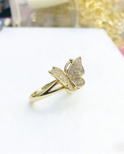 Gold Butterfly Diamond-Encrusted Ring