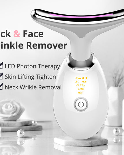 6-in-1 EMS LED Facial & Neck Beauty Device – Ion Therapy, Microcurrent, Heat & LED Photon