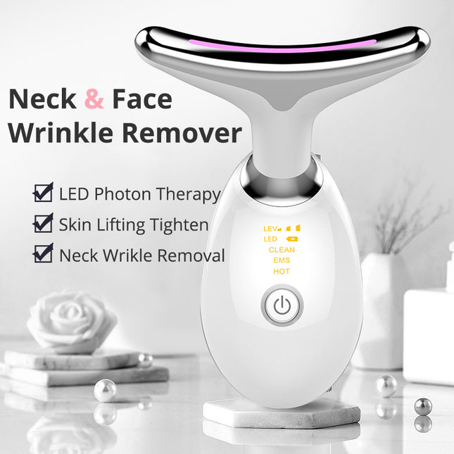 6-in-1 EMS LED Facial & Neck Beauty Device – Ion Therapy, Microcurrent, Heat & LED Photon