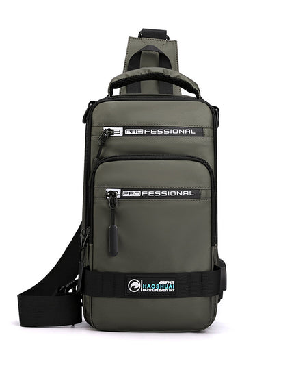 Multifunction Bags For Men Nylon Backpack Crossbody Shoulder Bag With USB Charging Port Chest Bags Pack