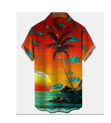 Men's 100% Cotton Printed Short Sleeve Shirt – 13 Prints, Sizes S–XXL