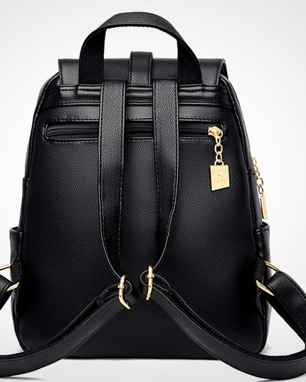 Women's Multi-Function Leather Backpack – Anti-Theft, Waterproof, 20–35L