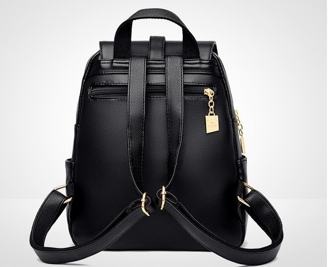 Women's Multi-Function Leather Backpack – Anti-Theft, Waterproof, 20–35L