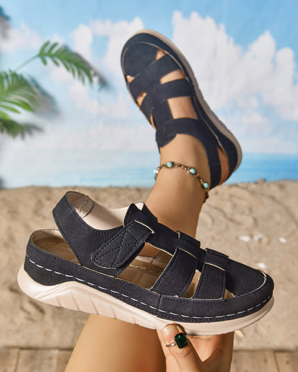 Women's Harajuku Closed-Toe Platform Sandals – Velcro, Bold Fashion Style, 2 Colors, US 6–9