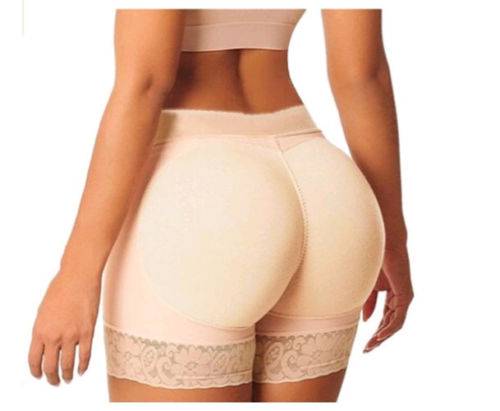 Women's Push-Up Booty Enhancing High-Waist Shorts – Beige & Black, S–3XL