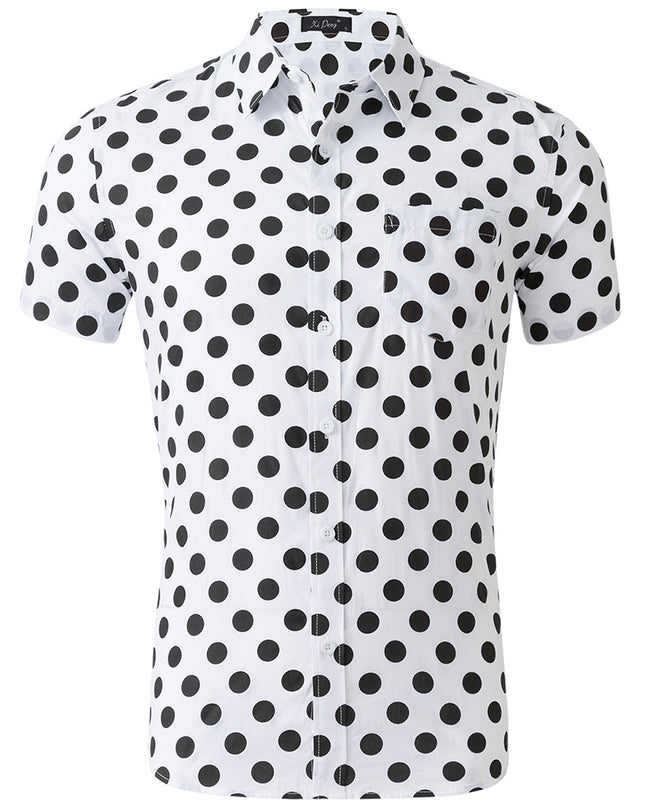 Men's 100% Cotton Printed Short Sleeve Shirt – 13 Prints, Sizes S–XXL