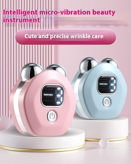 Microcurrent Double-Roller Facial Massager – Hot Compress, Skin Rejuvenation & Wrinkle Reduction