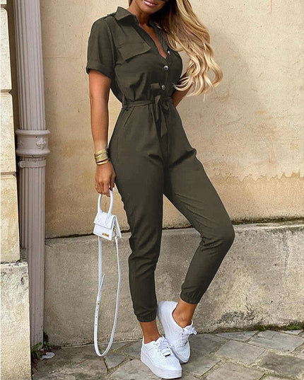 Collared Belted Jumpsuit