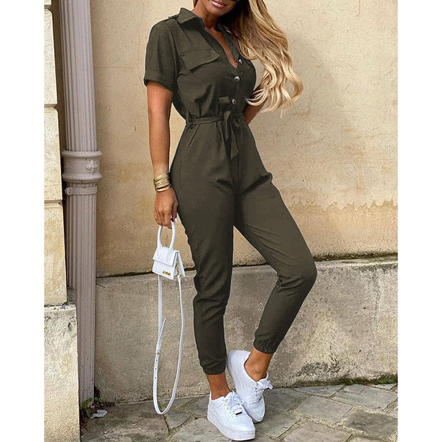 Collared Belted Jumpsuit