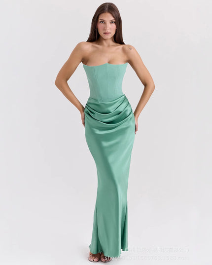 Backless Tube Top Maxi Dress | Sleeveless Evening Gown