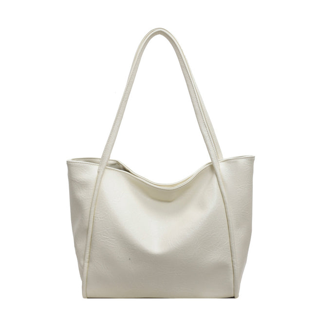 Women's Large Capacity Soft PU Leather Tote Bag – Commuter, Travel & Shopping, 4 Colors