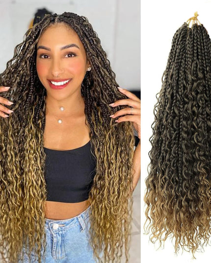 Crochet Braids Hair Bundles – 8 Packs, 3 Colors (Black, T27, TBUG)