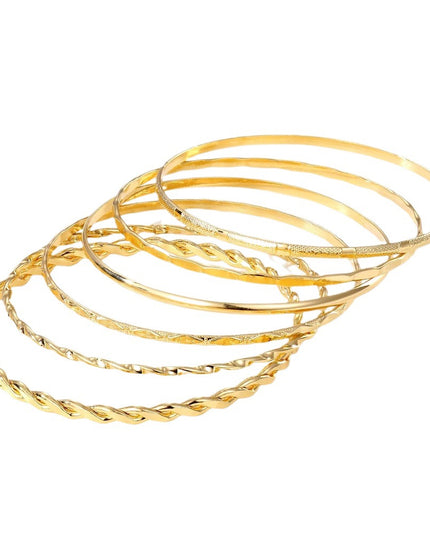 Bohemian Gold Chain Bracelet Set – 6-Piece Stacked Jewelry