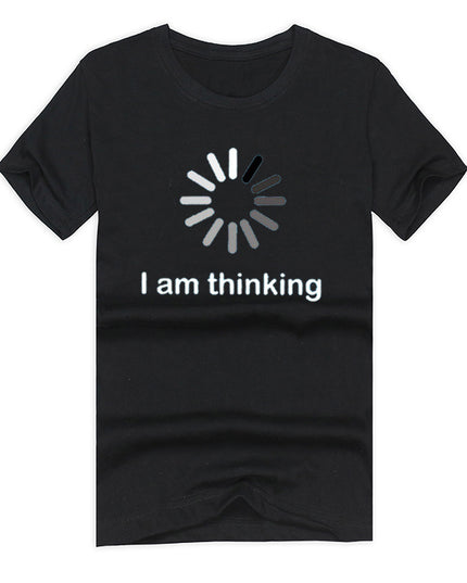 Men's Printed Short Sleeve T-Shirt – Relaxed Fit, Black, Sizes S–5XL