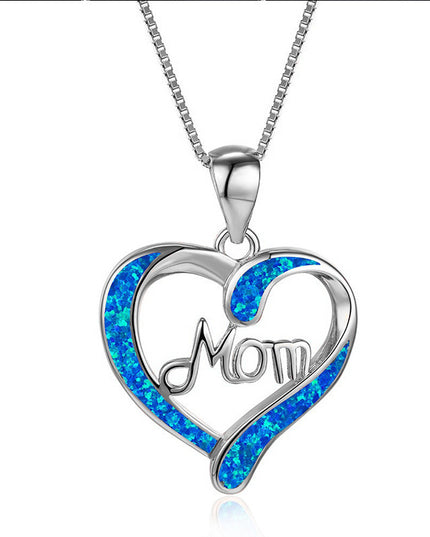 MOM Heart Pendant Necklace | Mother's Day Gift Jewelry