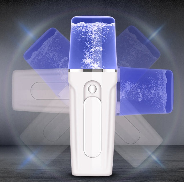 Nano Mist Facial Sprayer with 2200mAh Power Bank – Deep Hydration, 26ml, Pink & White