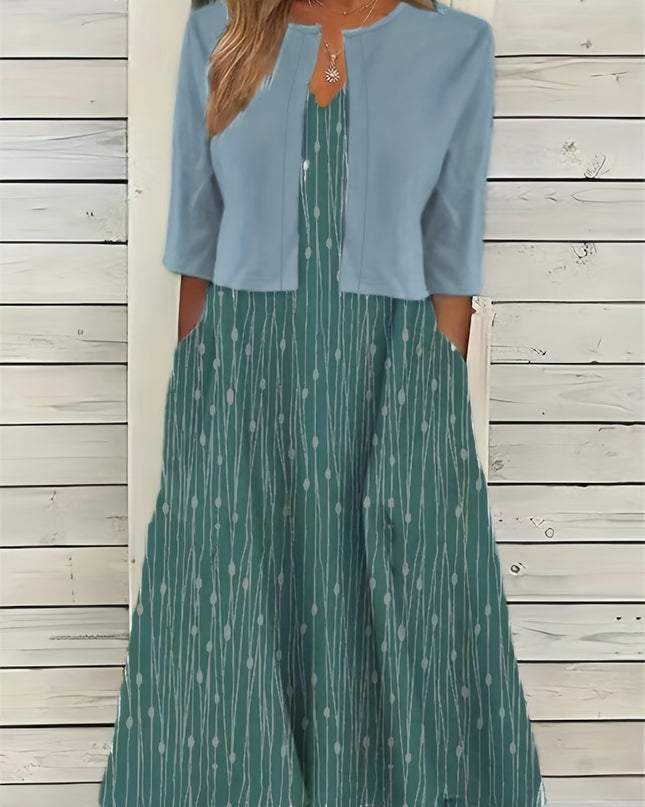 Women's  Flared Dress Suit – 3D Pattern, 11 Colors, S–5XL