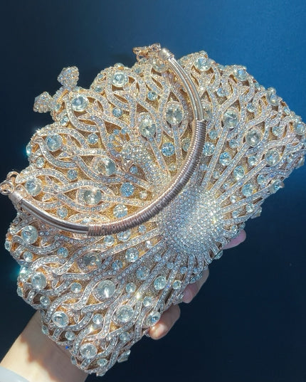 Large Peacock Diamond Every Night Bags Luxury