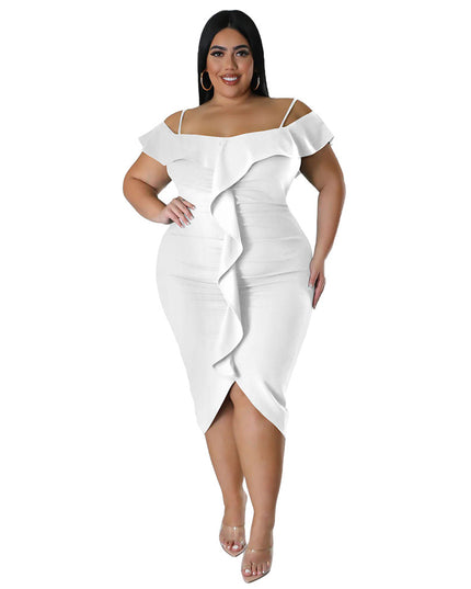 High Waist A-Line Midi Dress | Raglan Sleeve Everyday Dress