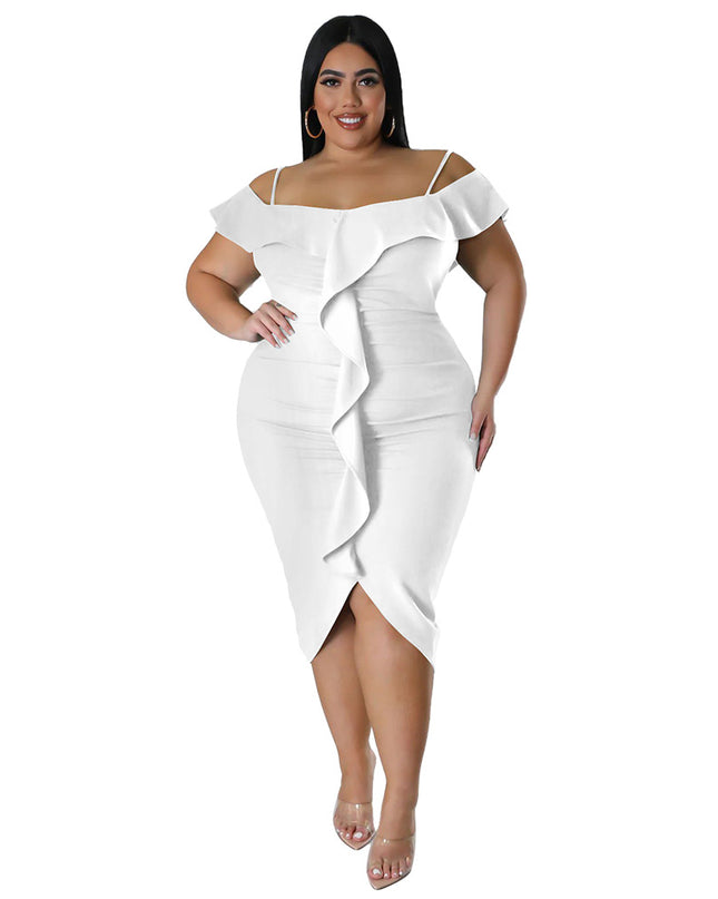 High Waist A-Line Midi Dress | Raglan Sleeve Everyday Dress