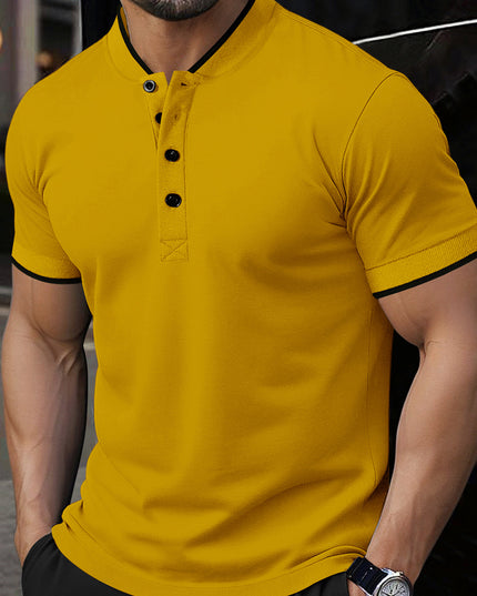 Men's Striped Casual Short-Sleeve Top – 16 Colors, S–2XL