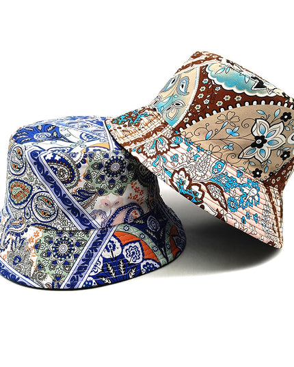 Reversible Paisley Bucket Hat – Double-Sided, Sun Protection, 6 Colors