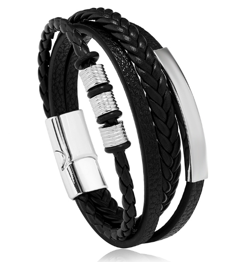Magnetic Buckle Stainless Steel Braided Bracelet