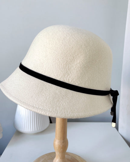 Women's Bow Wool Felt Hat – Adjustable, 3 Colors