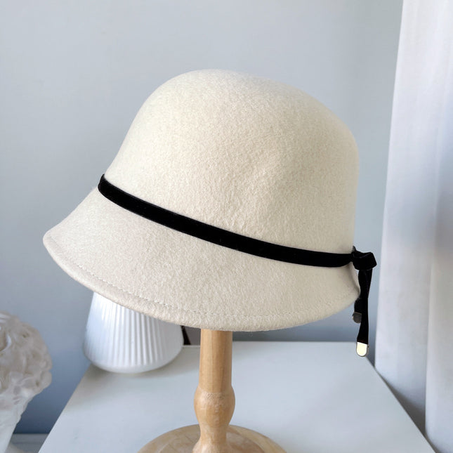 Women's Bow Wool Felt Hat – Adjustable, 3 Colors