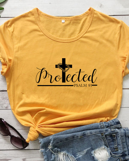 Women's Christian Inspirational Printed T-Shirt – Cotton, 14 Colors, Sizes S–3XL