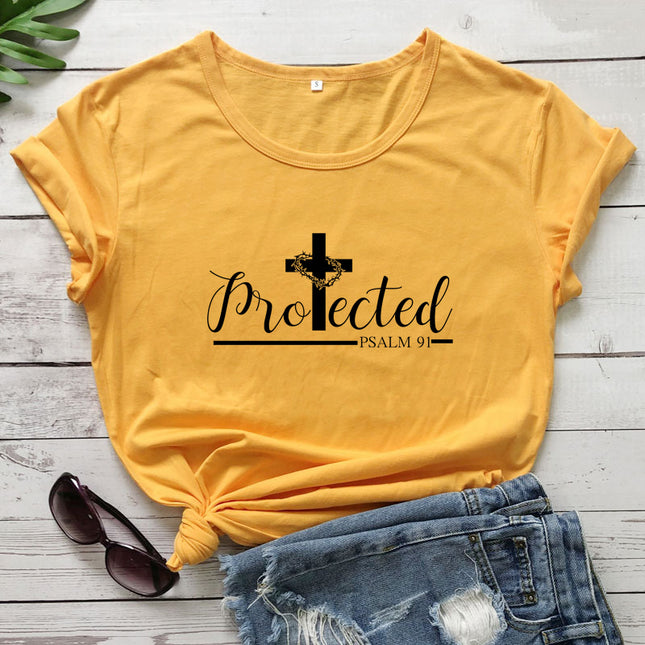 Women's Christian Inspirational Printed T-Shirt – Cotton, 14 Colors, Sizes S–3XL