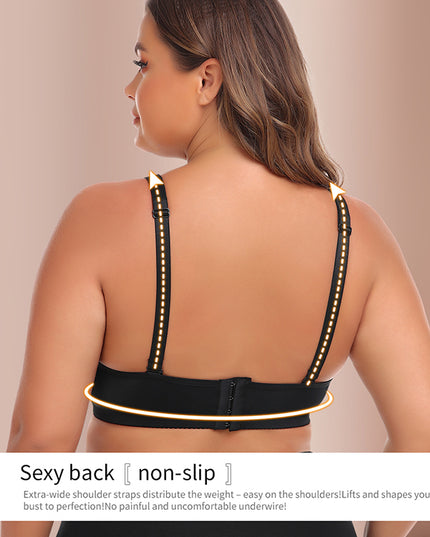 Women's Large Size No Underwire Wide Back Strap Bra
