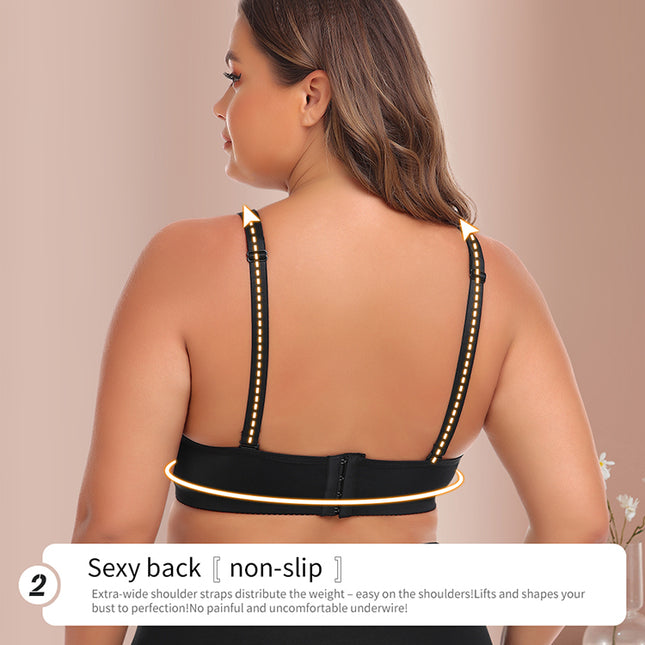 Women's Large Size No Underwire Wide Back Strap Bra