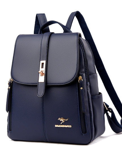 Women's Multi-Function Leather Backpack – Anti-Theft, Waterproof, 20–35L