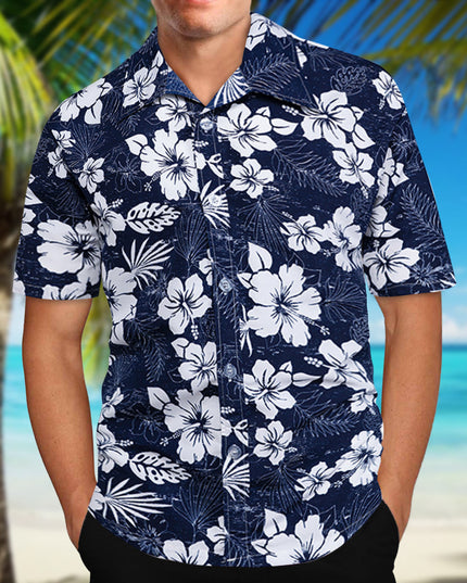 Men's Retro Hawaiian Floral Short-Sleeve Shirt