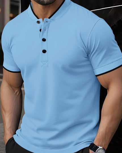 Men's Striped Casual Short-Sleeve Top – 16 Colors, S–2XL